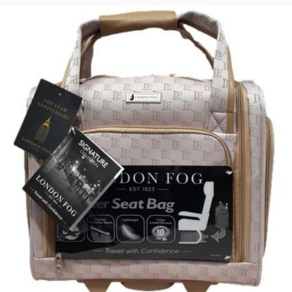 London Fog Signature Collection Under Seat Bag- Rose/Caramel - Picture 1 of 11